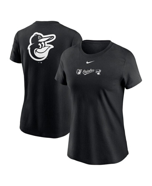 Women's Black Baltimore Orioles Over Shoulder T-shirt