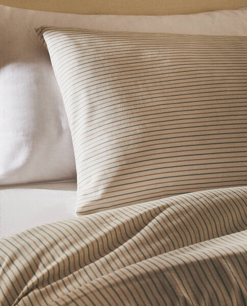 Striped cotton linen pillowcase