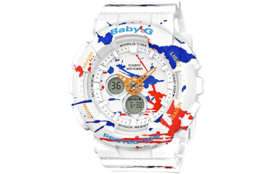 Часы наручные женские CASIO BABY-G BA-120SPL-7A, белый циферблат