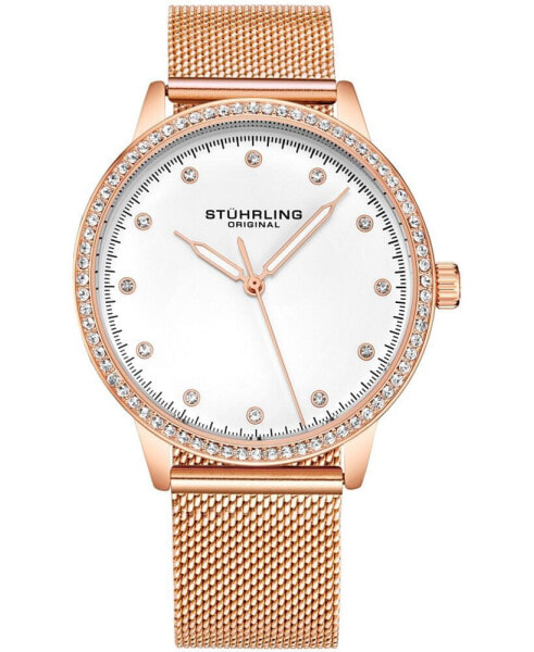 Часы Stuhrling Rose Gold Tone Mesh 38mm