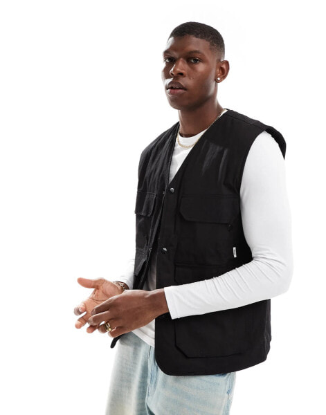 Parlez dyas logo gilet in black