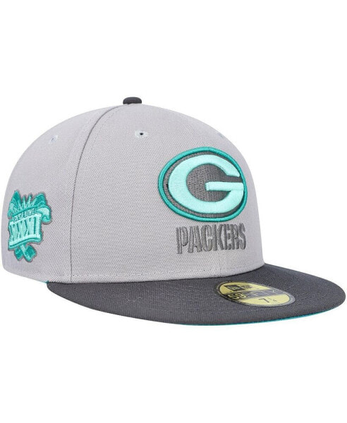Men's Gray, Graphite Green Bay Packers Aqua Pop 59FIFTY Fitted Hat