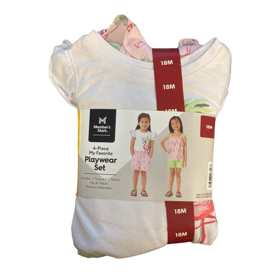 Member Mark Girl's Infant/Toddler My Favorite Mix & Match Set (Flamingo, 4T)