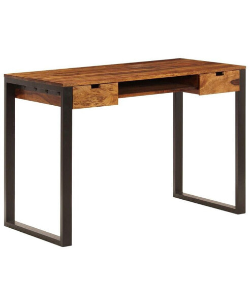 Desk 43.3"x21.7"x30.7" Solid Sheesham Wood and Steel