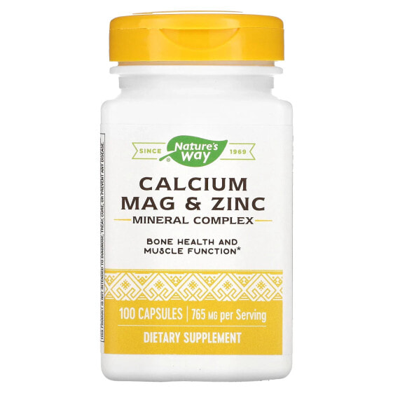 Витаминно-минеральный комплекс цинк Calcium, Mag & Zinc, 765 мг, 250 капсул NATURE'S WAY