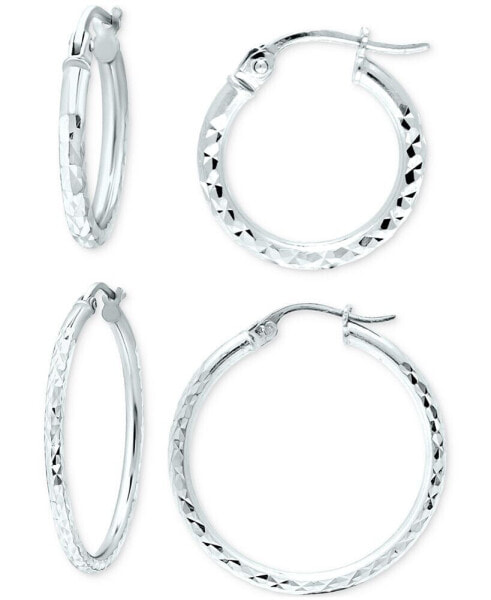 2-Pc. Set Textured Small Hoop Earrings, Created for Macy's