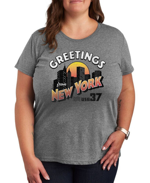 Greetings From New York Plus Size Graphic T-Shirt