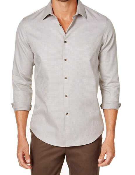 Tasso Elba 159205 Men's Dobby Pattern Point Collar Button Down Shirt Sz. M