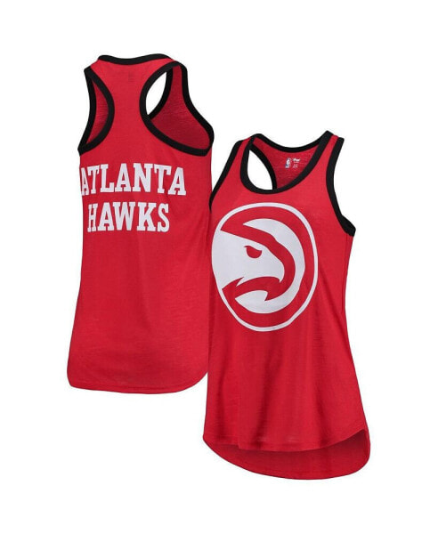 Women's Red Atlanta Hawks Showdown Scoop-Neck Racerback Tank Top