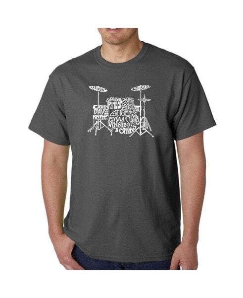 Mens Word Art T-Shirt - Drums