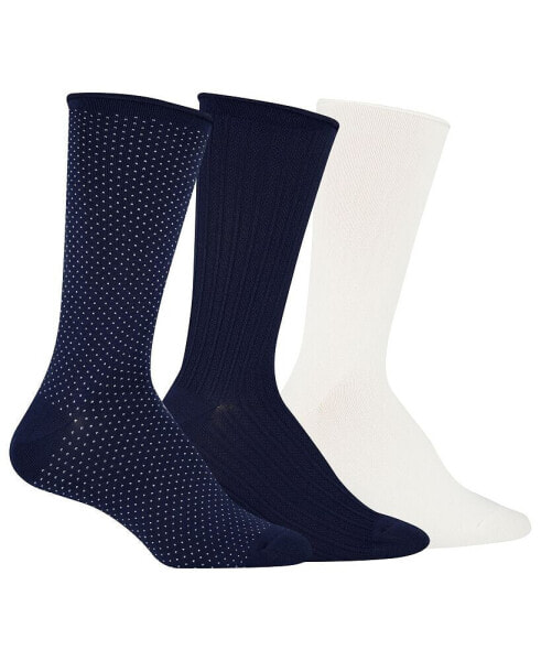 Women's Super Soft Pindot Roll Top 3pk Socks
