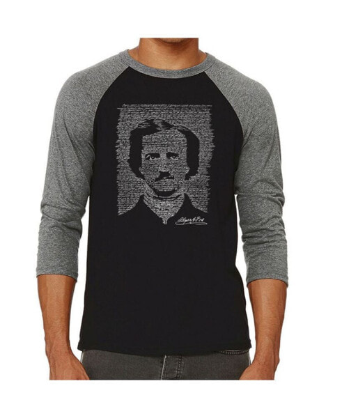 Edgar Allan Poe Men's Raglan Word Art T-shirt