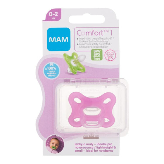 MAM Comfort 1 Silicone Pacifier 0-2m Pink 1 St. schnuller für Kinder