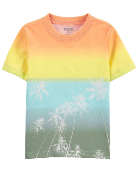 Toddler Beach Print Ombre Tee 2T