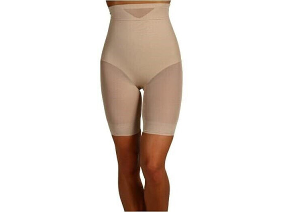 Miraclesuit 246559 Sheer Hi-Waisted Thigh Slimmer Shapewear Warm beige Size S