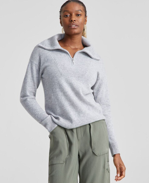 100% Cashmere Women's Quarter-Zip Sweater, Created for Macy's