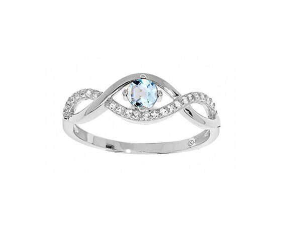 Charming Silver Ring with Topaz Precious Stone SR00716TP