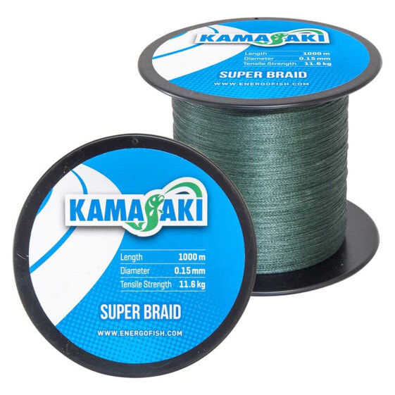 Плетеный шнур для рыбалки KAMASAKI Super 1000 м Зеленый