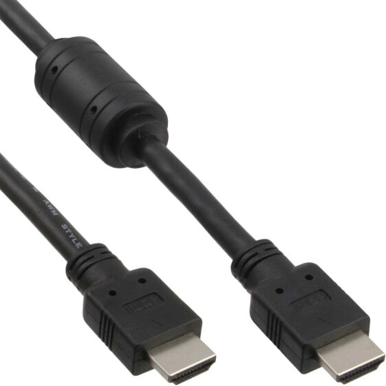 InLine HDMI Cable High Speed male + ferrite black 0.3m - 0.3 m - HDMI Type A (Standard) - HDMI Type A (Standard) - Black
