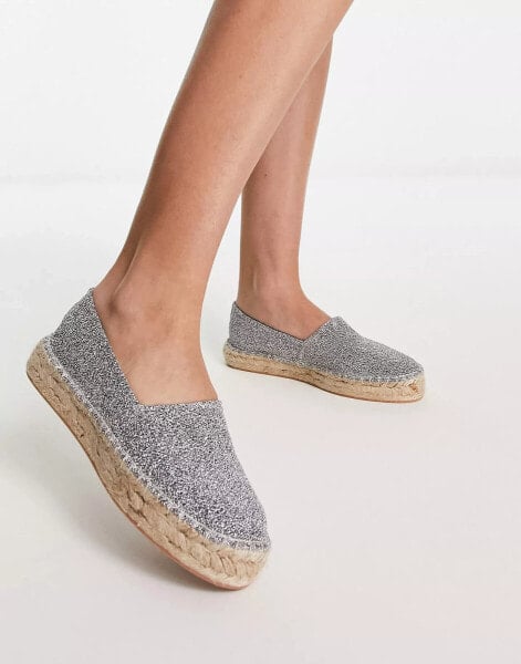 South Beach – Espadrilles in Metallic-Silber