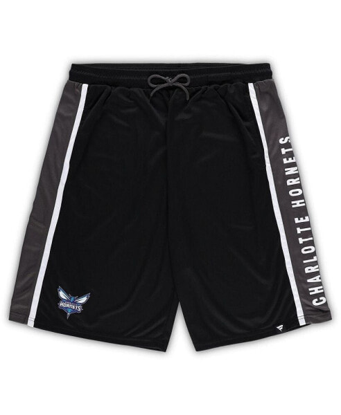 Men's Black Charlotte Hornets Big and Tall Referee Iconic Mesh Shorts