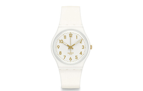 Часы Swatch Originals 34mm Gold Pointer White Silicone GW164