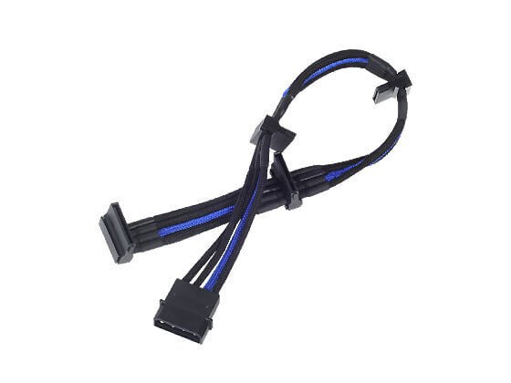 SilverStone PP07-BTSBA - 0.3 m - Molex (4-pin) - Male - Male - Straight - Blue - Black