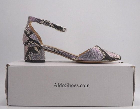 ALDO ZULIAN Women's Snake Block Heel Pump Leather Shoes Size 6 New