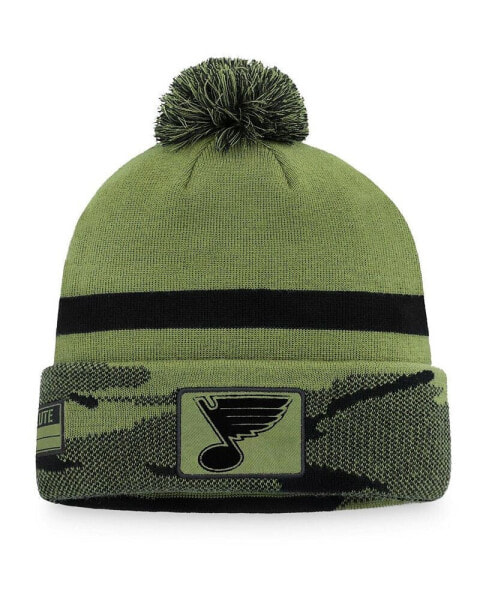 Men's Camo St. Louis Blues Military-Inspired Appreciation Cuffed Knit Hat with Pom