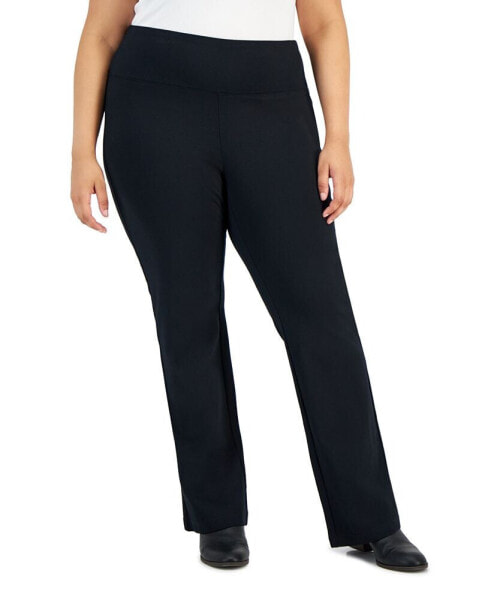 Plus Size High-Rise Bootcut Ponte Pants, Created for Macy's