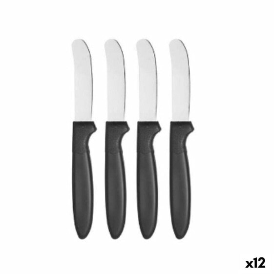 Набор ножей для масла Kinvara Чёрный Серебристый Нержавеющая сталь Пластик 17 см (12 штук)
