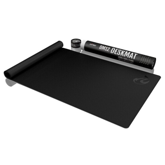 Nitro Concepts DM12 - Black - Monochromatic - Fabric - Rubber - Gaming mouse pad