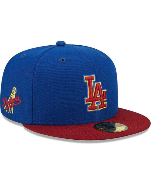Men's Royal, Red Los Angeles Dodgers Logo Primary Jewel Gold Undervisor 59FIFTY Fitted Hat