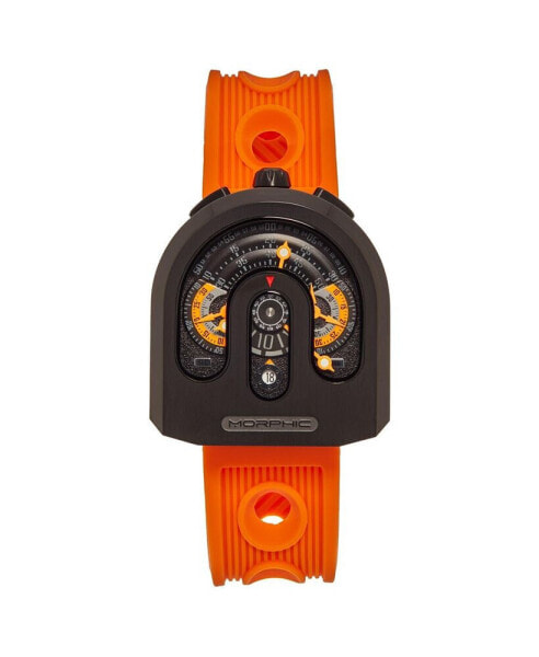 Men M95 Series Rubber Watch - Black/Orange, 41mm