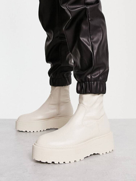 Public Desire Pabla chunky sole ankle boots in off white 