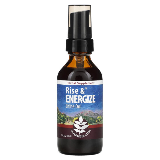 Энергетик стимулирующий для подъема и зарядки WishGarden Herbs Rise & Energize, 2 жидких унции (59 мл)