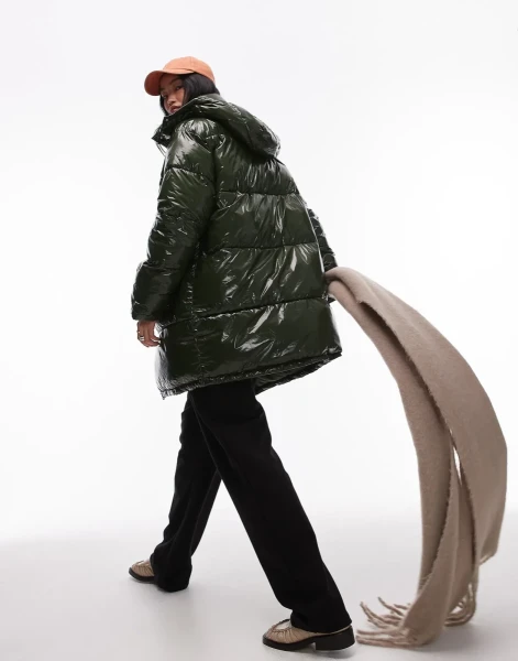 Topshop hooded puffer jacket sale
