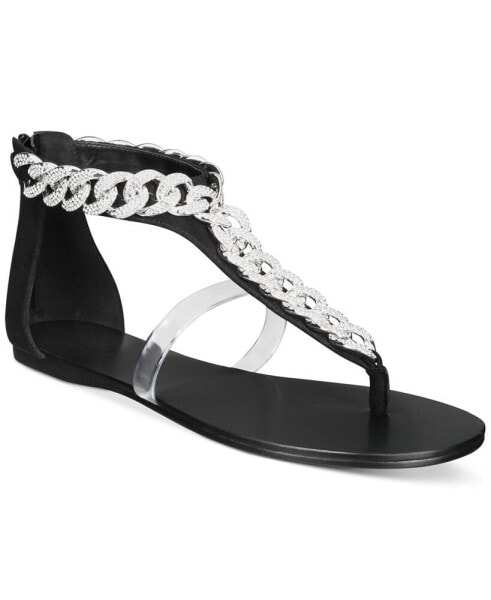 Women's Aurora Crystal Chain Flat Sandals