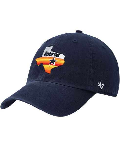 Men's Navy Houston Astros 1984 Logo Cooperstown Collection Clean Up Adjustable Hat