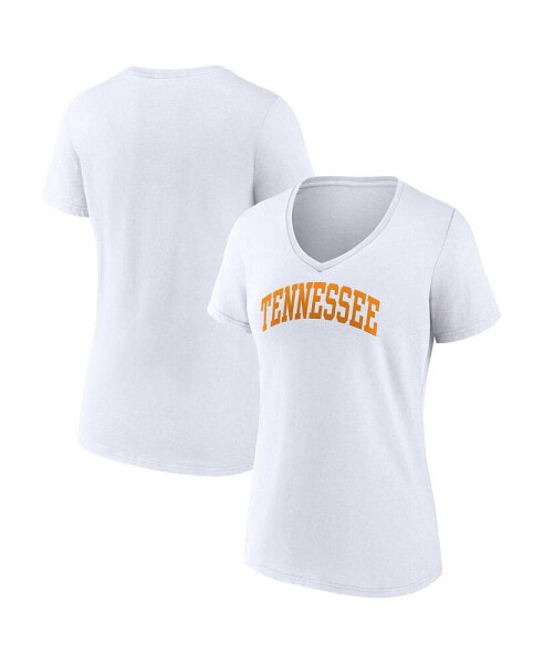 Women's White Tennessee Volunteers Basic Arch V-Neck T-shirt