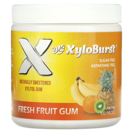 Xyloburst, Ксилитоловая камедь, свежие фрукты, 150 г (5,29 унции), 100 шт.