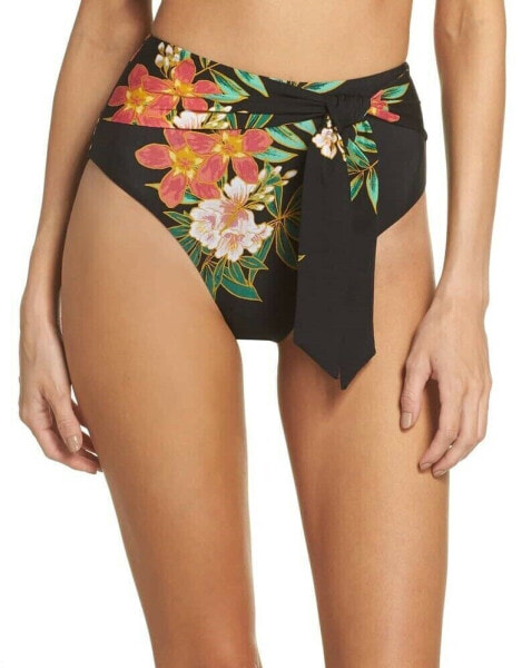 ISABELLA ROSE Tropicali Sash High Waist Bikini Bottom Sz. Small (Black) 151434