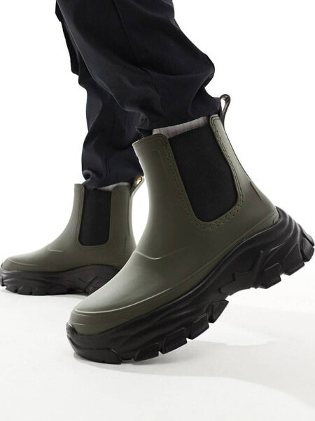 ASOS DESIGN wellington boots in khaki