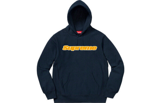 Supreme SS19 Chenille Hooded Sweatshirt 植绒大logo连帽衫卫衣 男女同款 海军蓝 / Худи Supreme SS19 Chenille SUP-SS19-23