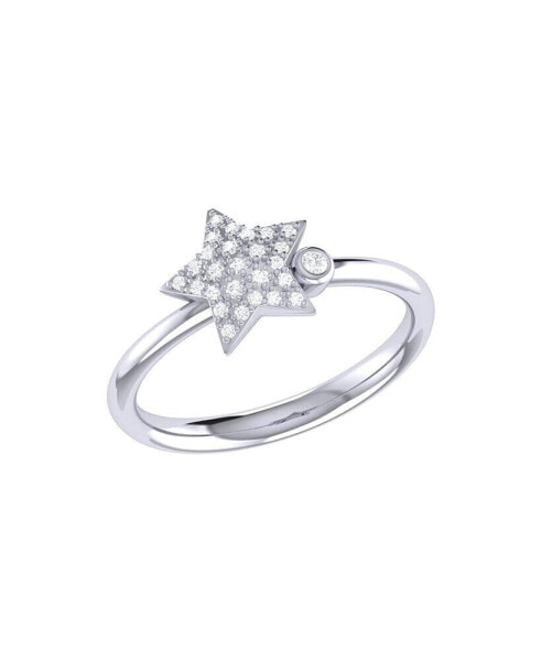 Dazzling Star Bezel Design Sterling Silver Diamond Women Ring