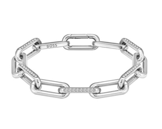 Distinctive women´s steel bracelet with Halia crystals 1580599