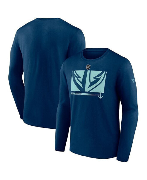 Men's Deep Sea Blue Seattle Kraken Authentic Pro Core Collection Secondary Long Sleeve T-Shirt