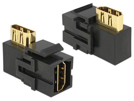 Delock HDMI - HDMI - 90° - Black - HDMI - HDMI - Gold - 25.3 mm - 35.8 mm