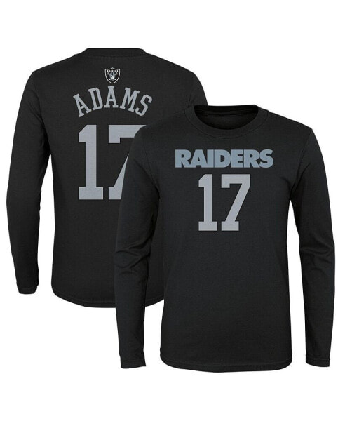 Big Boys Davante Adams Black Las Vegas Raiders Mainliner Player Name and Number Long Sleeve T-shirt