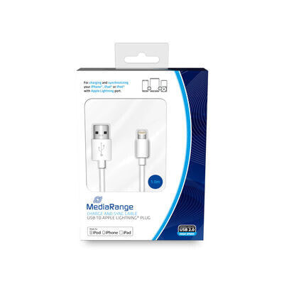 MEDIARANGE MRCS178 - 1 m - Lightning - USB A - Male - Male - White